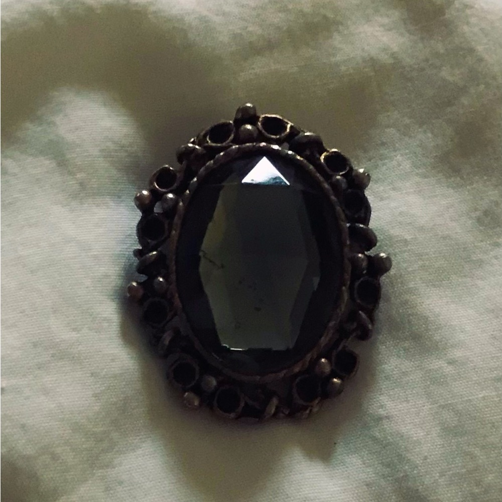 Vintage glass topaz colored brooch